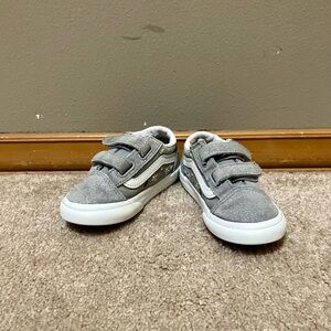 Vans Old Skool V Garden Party, Gray w/ Multicolored Flowers/Bugs - Size 8 (VGUC)